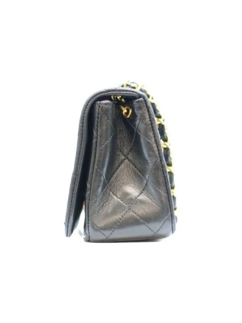 Chanel Black Gold Turnlock Full Flap Mini Quilted 19